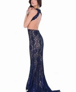 Terani Couture - Scalloped Lace Mermaid Gown With Cutouts 1623E1652 Formal Gowns
