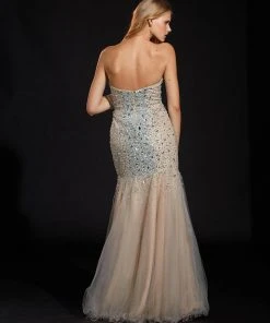 Formal Gowns Terani Couture - Scintillating Bejeweled Sweetheart Fit And Flare P1575