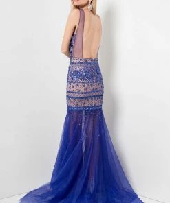 Terani Couture - Sequined Illusion Gown 1712P2493