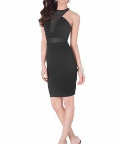 Terani Couture - Sexy Illusion Halter Neck Short Dress 1621H1056