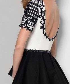 Terani Couture - Short-sleeve Peplum Mermaid Gown 1712M3421 Formal Gowns 9 Terani Couture - Short-sleeve Peplum Mermaid Gown 1712M3421 Formal Gowns