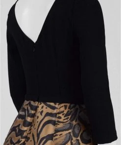 Theia - 882946 Animal Print Trumpet Dress