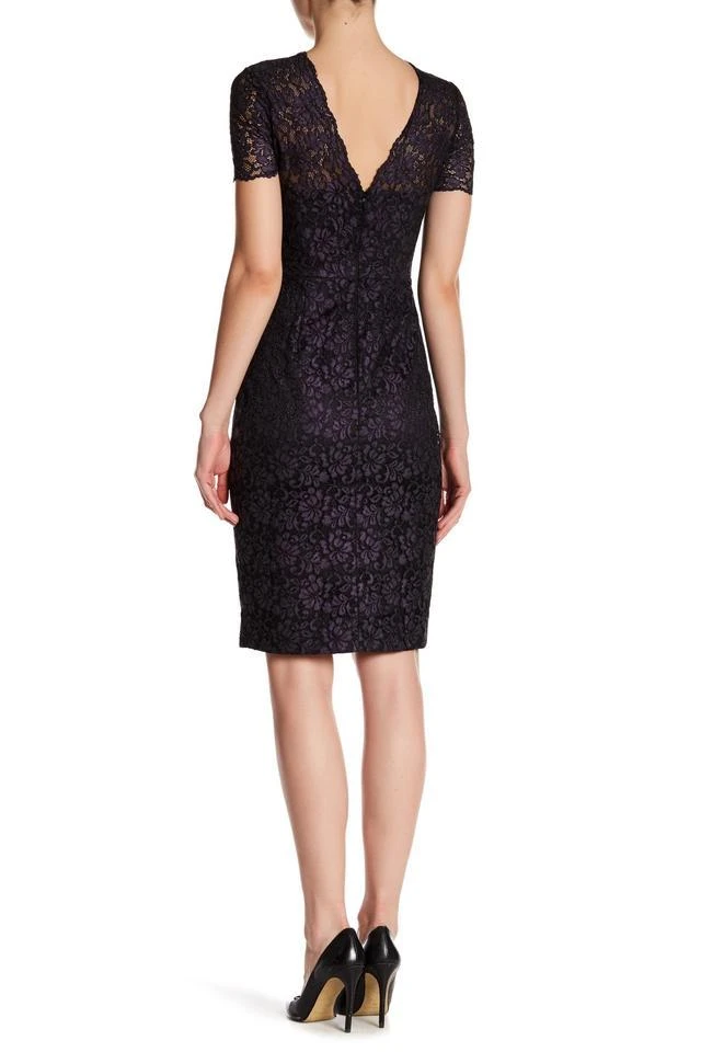 Theia - 883015 Floral Lace Short Sleeve Cocktail Dress 4 Theia - 883015 Floral Lace Short Sleeve Cocktail Dress