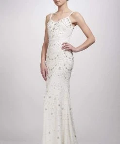 Theia - 890461 Sleeveless Swag-Motif Detailed Mermaid Gown Formal Gowns