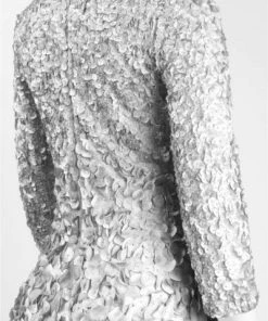 Theia - Quarter Sleeve Petal Ornate A-Line Cocktail Dress 883099 - 1 Pc Mist In Size 6 Available Cocktail Dresses