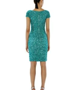 Cocktail Dresses Theia - Scoop Neckline Sequin Cocktail Dress 882396 5 Cocktail Dresses Theia - Scoop Neckline Sequin Cocktail Dress 882396