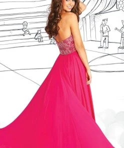 Tiffany Designs - 16028 Embellished Strapless Chiffon Gown