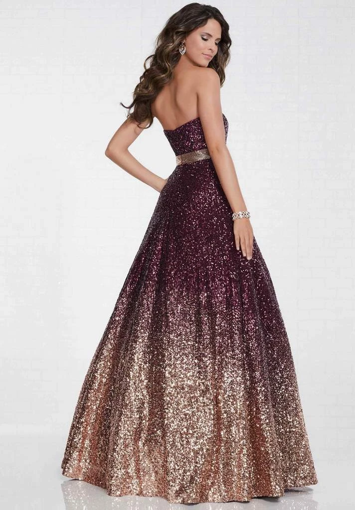 Tiffany Designs - 16264 Strapless Sweetheart Allover Sequined Ombre Ballgown - 1 Pc Burgundy/Rose Gold In Size 6 Available 5 Tiffany Designs - 16264 Strapless Sweetheart Allover Sequined Ombre Ballgown - 1 Pc Burgundy/Rose Gold In Size 6 Available