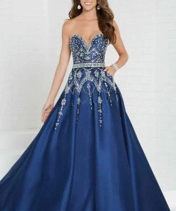Formal Gowns Tiffany Designs - 16266 Plunging Sweetheart Jeweled Mikado Ballgown