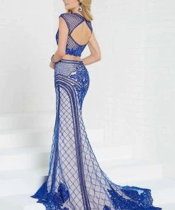 Tiffany Designs - 16288 Crystal Accented Jewel Neck Sheath Dress 11 Tiffany Designs - 16288 Crystal Accented Jewel Neck Sheath Dress