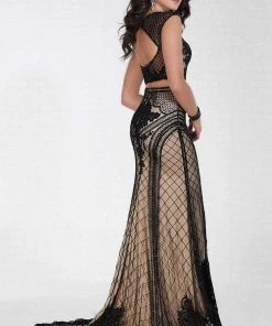 Tiffany Designs - 16288 Crystal Accented Jewel Neck Sheath Dress 8 Tiffany Designs - 16288 Crystal Accented Jewel Neck Sheath Dress