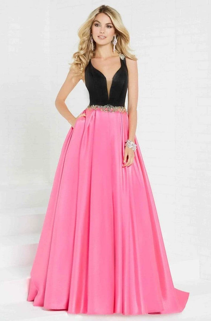 Tiffany Designs - 16297 Beaded Deep V-neck Shimmer Satin Ballgown Formal Gowns 3 Tiffany Designs - 16297 Beaded Deep V-neck Shimmer Satin Ballgown Formal Gowns