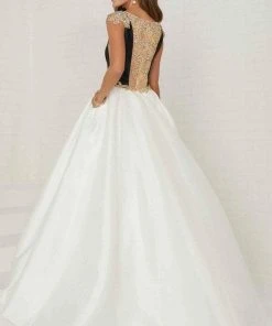 Tiffany Designs - 16297 Beaded Deep V-neck Shimmer Satin Ballgown Formal Gowns 13 Tiffany Designs - 16297 Beaded Deep V-neck Shimmer Satin Ballgown Formal Gowns