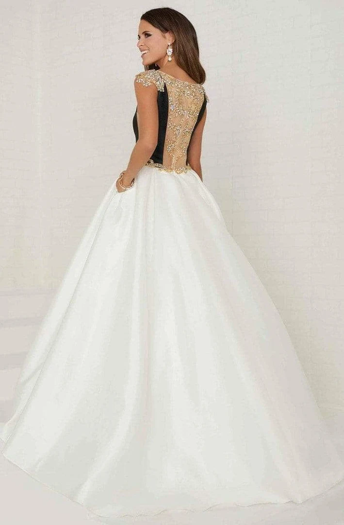 Tiffany Designs - 16297 Beaded Deep V-neck Shimmer Satin Ballgown Formal Gowns 7 Tiffany Designs - 16297 Beaded Deep V-neck Shimmer Satin Ballgown Formal Gowns