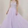 Tiffany Designs - 16337 Beaded Lattice Halter Chiffon A-Line Gown