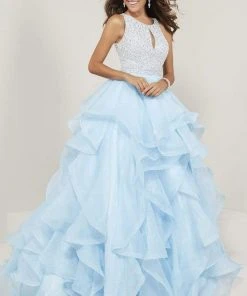 Tiffany Designs - 16338 Beaded Bodice Keyhole Cutout Organza Ballgown Formal Gowns