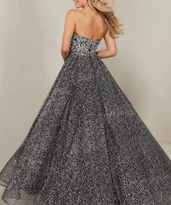 Tiffany Designs - 16355 Metallic Lace Sweetheart Bodice Gown