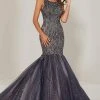 Tiffany Designs - 16370 Beaded Cutout Back Glitter Mermaid Gown