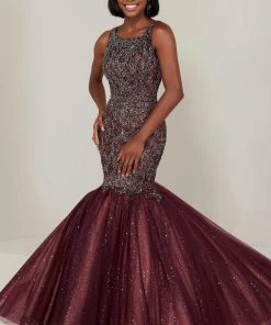 Tiffany Designs - 16370 Beaded Cutout Back Glitter Mermaid Gown