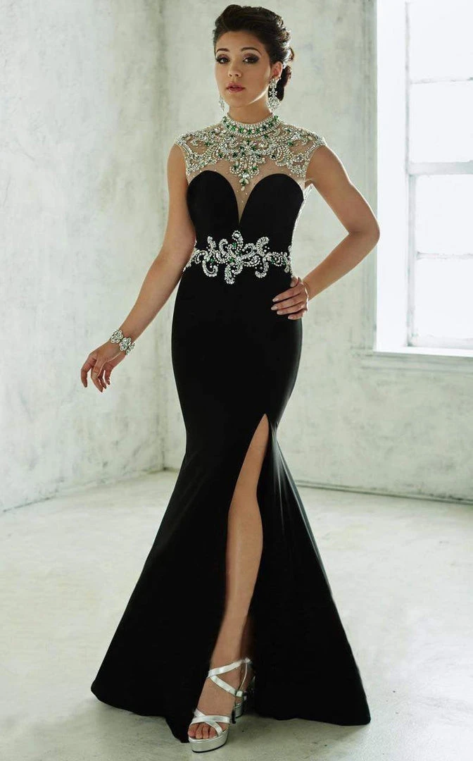 Formal Gowns Tiffany Designs - 46039 Bejeweled Choker Illusion Evening Gown 3 Formal Gowns Tiffany Designs - 46039 Bejeweled Choker Illusion Evening Gown