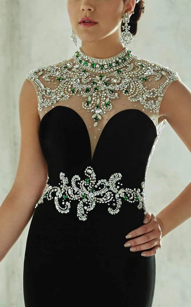 Formal Gowns Tiffany Designs - 46039 Bejeweled Choker Illusion Evening Gown 4 Formal Gowns Tiffany Designs - 46039 Bejeweled Choker Illusion Evening Gown