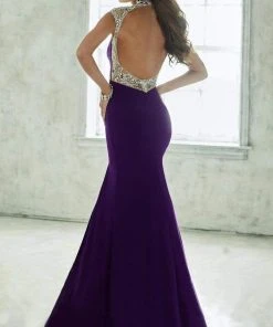 Formal Gowns Tiffany Designs - 46039 Bejeweled Choker Illusion Evening Gown 8 Formal Gowns Tiffany Designs - 46039 Bejeweled Choker Illusion Evening Gown