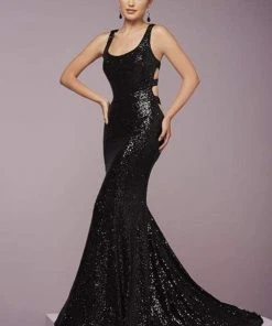 Formal Gowns Tiffany Designs - 46094 Bold Scoop Neck Sequined Dress