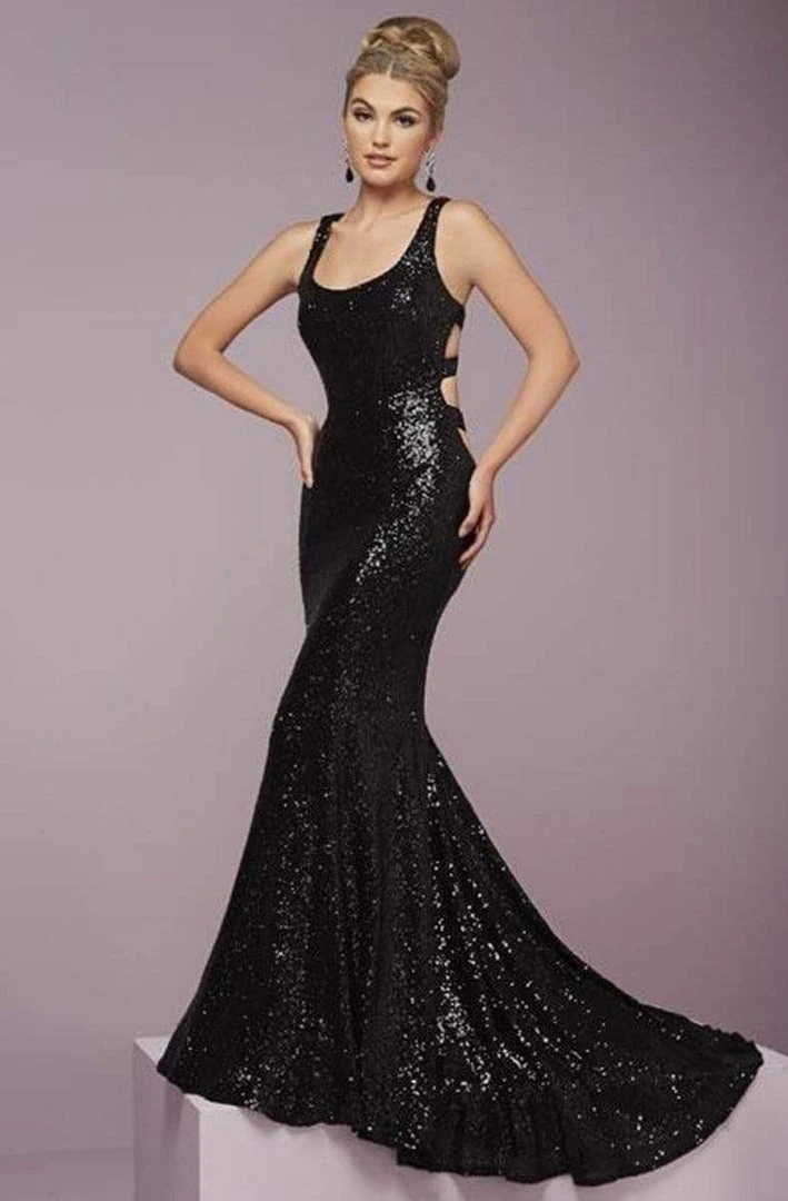 Formal Gowns Tiffany Designs - 46094 Bold Scoop Neck Sequined Dress 3 Formal Gowns Tiffany Designs - 46094 Bold Scoop Neck Sequined Dress