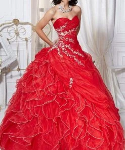 Formal Gowns Tiffany Designs - 56219 Strapless Vine Detailed Ballgown