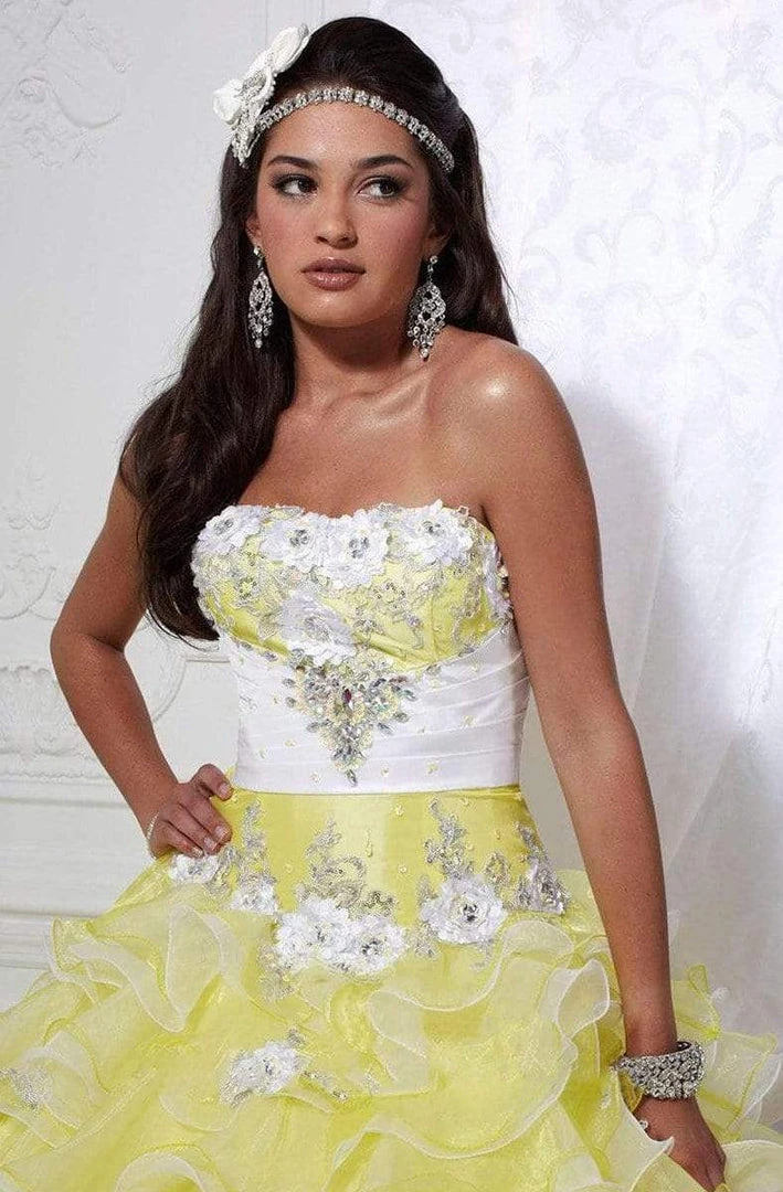 Formal Gowns Tiffany Designs - 56226 Strapless Floral Appliqued Ballgown 5 Formal Gowns Tiffany Designs - 56226 Strapless Floral Appliqued Ballgown