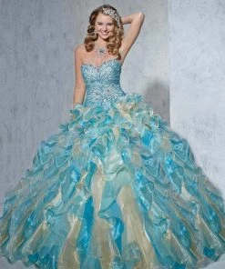 Tiffany Designs - 56251 Bedazzled Sweetheart Organza Ruffled Ballgown