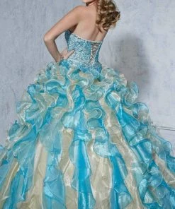 Tiffany Designs - 56251 Bedazzled Sweetheart Organza Ruffled Ballgown