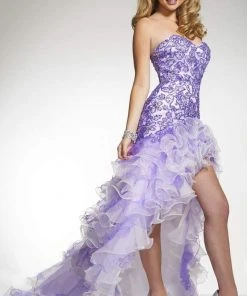 Tiffany Homecoming - 16016 Lace Sweetheart Trumpet Dress