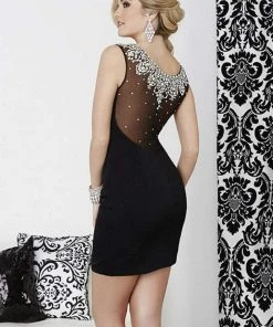 Tiffany Homecoming - 27016 Bejeweled Scoop Jersey Sheath Dress