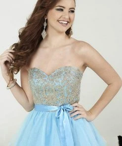 Tiffany Homecoming - 27079 Strapless Sweetheart Lace And Tulle Prom Dress