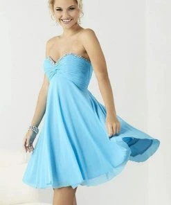 Tiffany Homecoming - 27080 Strapless Beaded Ruched Empire A Line Short Dress 7 Tiffany Homecoming - 27080 Strapless Beaded Ruched Empire A Line Short Dress