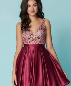 Cocktail Dresses Tiffany Homecoming - 27169 Bead Embellished Pleated Cocktail Dress