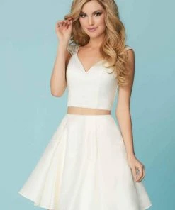 Tiffany Homecoming - 27192 Beaded Two Piece V-neck Cocktail Dress