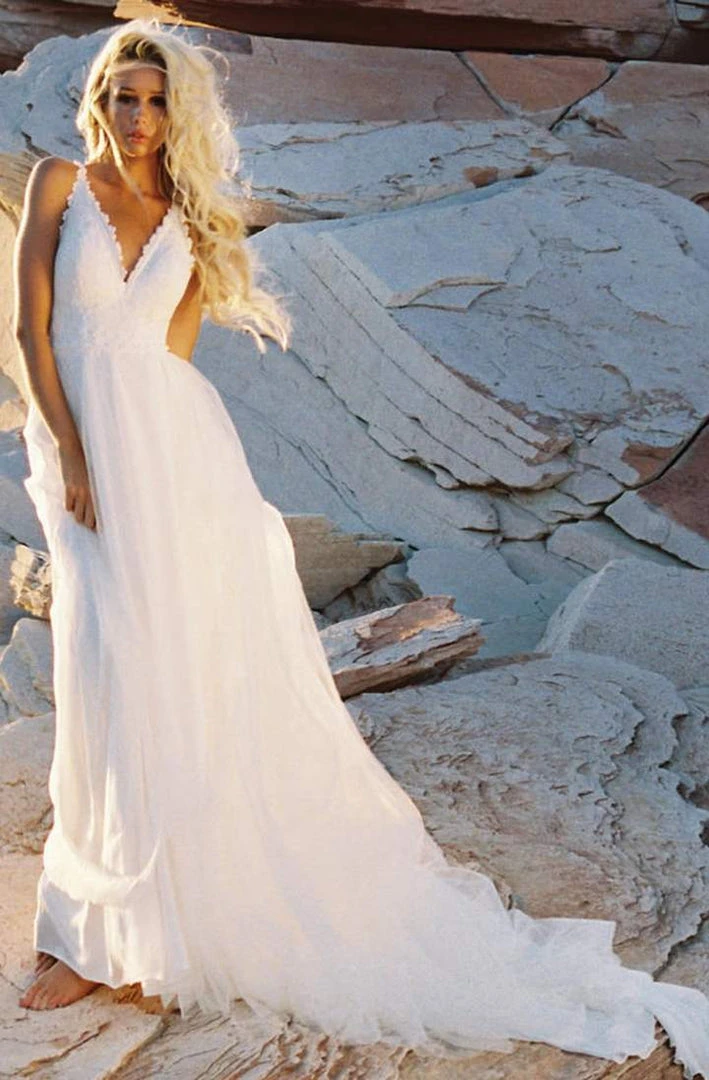 Wilderly Bride By Allure Bridals - Lace V-Neck A-Line Gown F194 - 1 Pc Sand/Champagne/Ivory In Size 10 Available Long Dresses 3 Wilderly Bride By Allure Bridals - Lace V-Neck A-Line Gown F194 - 1 Pc Sand/Champagne/Ivory In Size 10 Available Long Dresses