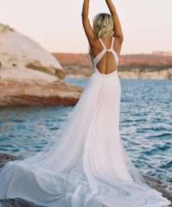 Wilderly Bride By Allure Bridals - Lace V-Neck A-Line Gown F194 - 1 Pc Sand/Champagne/Ivory In Size 10 Available Long Dresses 9 Wilderly Bride By Allure Bridals - Lace V-Neck A-Line Gown F194 - 1 Pc Sand/Champagne/Ivory In Size 10 Available Long Dresses