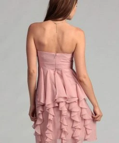 Adrianna Papell - 231M26730 Ruched Bodice Flutter Panel Chiffon Dress.