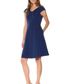 Adrianna Papell - AP1D101248 V-Neck Cap Sleeves A-Line Dress