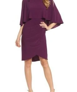 Adrianna Papell - AP1D101422 Beaded Jewel Neck Jersey Fitted Dress