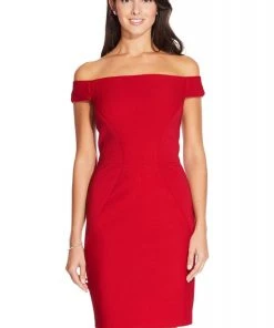 Adrianna Papell - AP1D102854 Off Shoulder Fitted Cocktail Dress