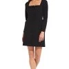 Adrianna Papell - AP1D102918 Long Sleeve Square Neck Buttoned Dress