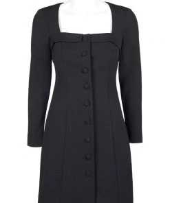 Adrianna Papell - AP1D102918 Long Sleeve Square Neck Buttoned Dress 11 Adrianna Papell - AP1D102918 Long Sleeve Square Neck Buttoned Dress