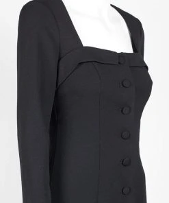 Adrianna Papell - AP1D102918 Long Sleeve Square Neck Buttoned Dress 13 Adrianna Papell - AP1D102918 Long Sleeve Square Neck Buttoned Dress