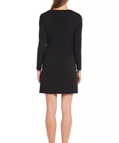 Adrianna Papell - AP1D102918 Long Sleeve Square Neck Buttoned Dress