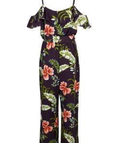 Adrianna Papell - AP1D103372 Floral Print V-neck Jumpsuit