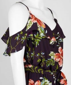 Adrianna Papell - AP1D103372 Floral Print V-neck Jumpsuit